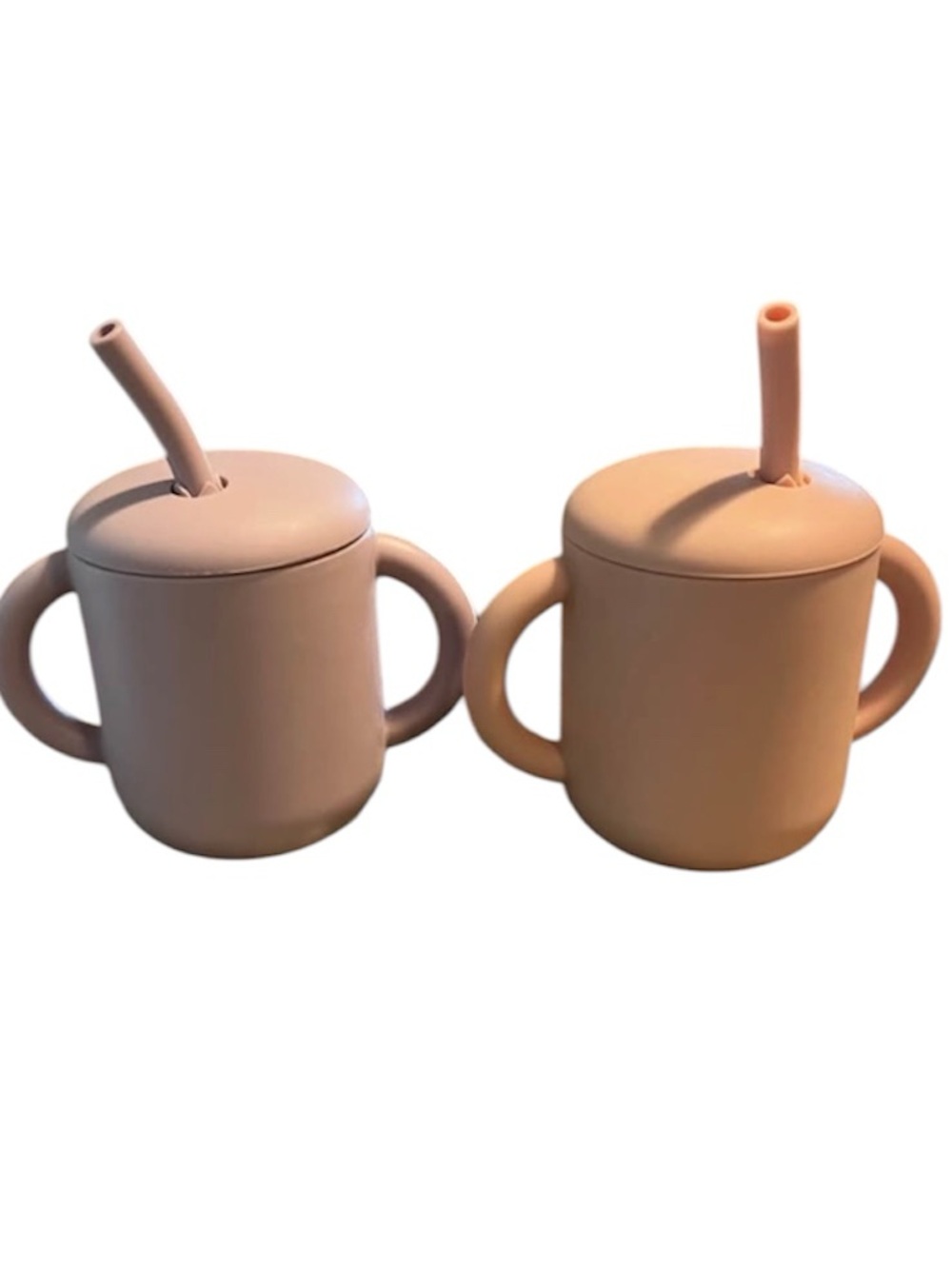 Mushie Silicone Training Cups with Handles and Straw 6 months +